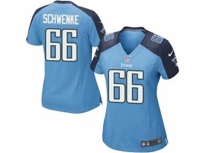 Women's Nike Tennessee Titans #66 Brian Schwenke Game Light Blue Team Color NFL Jersey