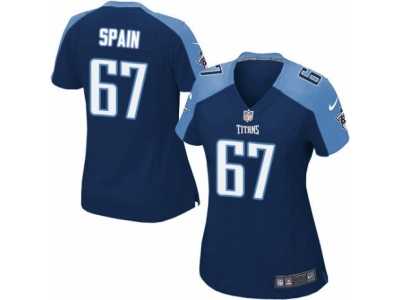 Women's Nike Tennessee Titans #67 Quinton Spain Limited Navy Blue Alternate NFL Jersey