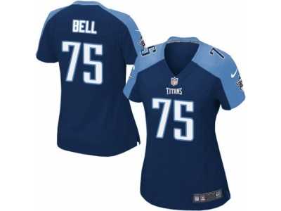 Women's Nike Tennessee Titans #75 Byron Bell Game Navy Blue Alternate NFL Jersey