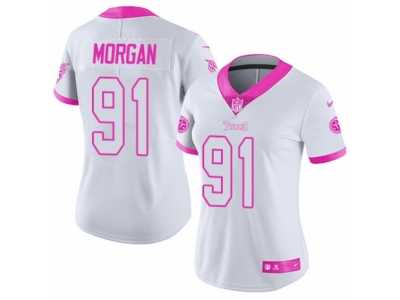 Women's Nike Tennessee Titans #91 Derrick Morgan Limited White Pink Rush Fashion NFL Jersey