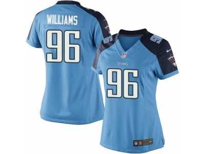 Women's Nike Tennessee Titans #96 Sylvester Williams Limited Light Blue Team Color NFL Jersey