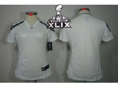 2015 Super Bowl XLIX Nike Women NFL Seattle Seahawks Blank White Jerseys