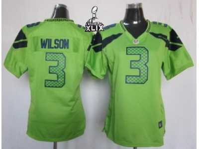 2015 Super Bowl XLIX Nike Women Seattle Seahawks #3 Russell Wilso Green