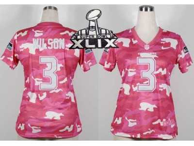 2015 Super Bowl XLIX Nike women nfl jerseys seattle seahawks #3 wilson pink[fashion camo]
