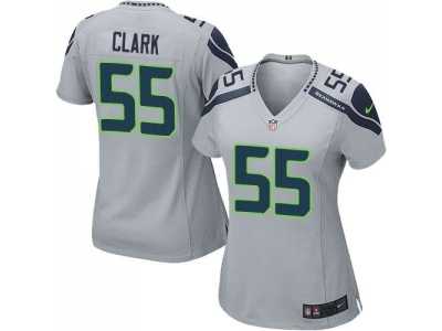 Women Nike Seattle Seahawks #55 Frank Clark Grey Jerseys