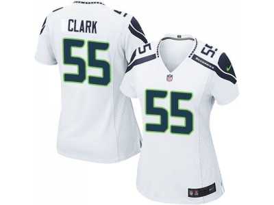 Women Nike Seattle Seahawks #55 Frank Clark white Jerseys