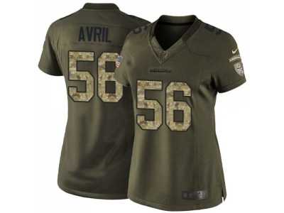 Women Nike Seattle Seahawks #56 Cliff Avril Green Salute to Service Jerseys