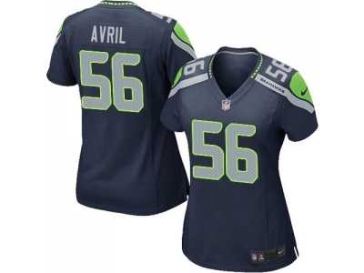 Women Nike Seattle Seahawks #56 Cliff Avril blue jerseys