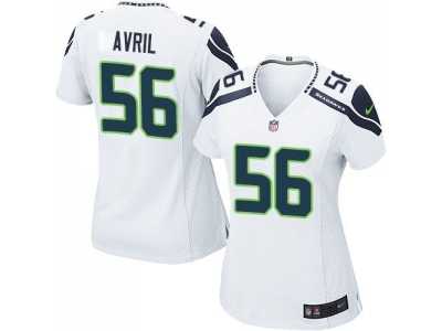 Women Nike Seattle Seahawks #56 Cliff Avril white jerseys