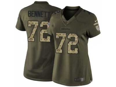 Women Nike Seattle Seahawks #72 Michael Bennett Green Salute to Service Jerseys