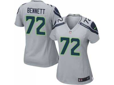 Women Nike Seattle Seahawks #72 Michael Bennett Grey jerseys