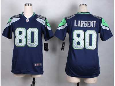 Women Nike Seattle Seahawks #80 Steve Largent blue jerseys