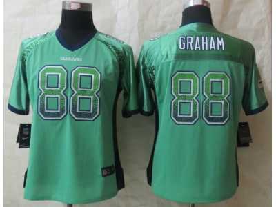 Women Nike Seattle Seahawks #88 Jimmy Graham green jerseys(Drift Fashion)