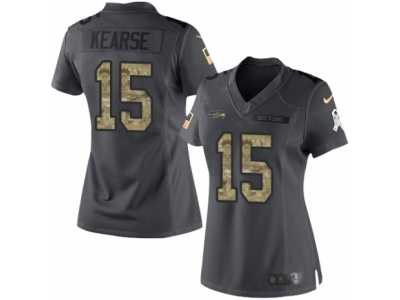 Women's Nike Seattle Seahawks #15 Jermaine Kearse Limited Black 2016 Salute to Service NFL Jersey