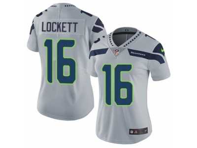 Women's Nike Seattle Seahawks #16 Tyler Lockett Vapor Untouchable Limited Grey Alternate NFL Jersey