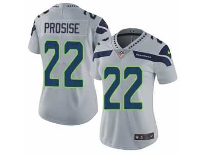 Women's Nike Seattle Seahawks #22 C. J. Prosise Vapor Untouchable Limited Grey Alternate NFL Jersey