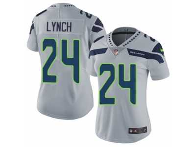 Women\'s Nike Seattle Seahawks #24 Marshawn Lynch Vapor Untouchable Limited Grey Alternate NFL Jersey