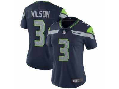 Women's Nike Seattle Seahawks #3 Russell Wilson Vapor Untouchable Limited Steel Blue Team Color NFL Jersey