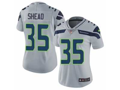 Women's Nike Seattle Seahawks #35 DeShawn Shead Vapor Untouchable Limited Grey Alternate NFL Jersey