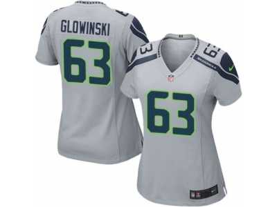 Women's Nike Seattle Seahawks #63 Mark Glowinski Limited Grey Alternate NFL Jersey