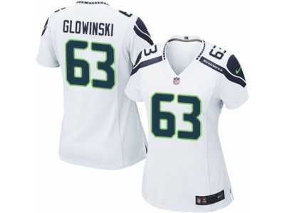 Women's Nike Seattle Seahawks #63 Mark Glowinski Limited White NFL Jersey