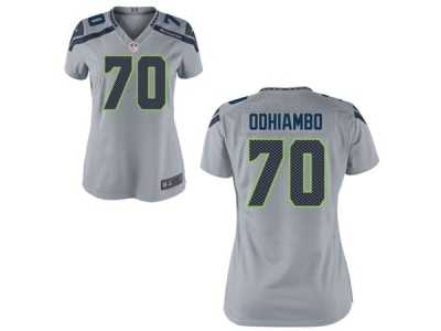 Women's Nike Seattle Seahawks #70 Rees Odhiambo Grey Alternate NFL Jersey