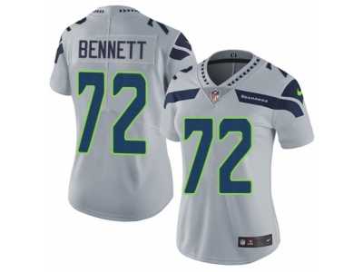 Women's Nike Seattle Seahawks #72 Michael Bennett Vapor Untouchable Limited Grey Alternate NFL Jersey