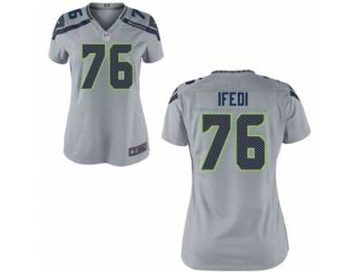 Women's Nike Seattle Seahawks #76 Germain Ifedi Grey NFL Jersey