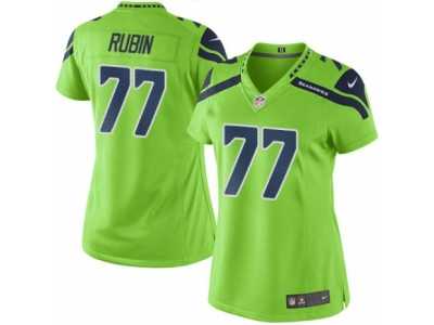 Women's Nike Seattle Seahawks #77 Ahtyba Rubin Limited Green Rush NFL Jersey