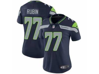 Women's Nike Seattle Seahawks #77 Ahtyba Rubin Vapor Untouchable Limited Steel Blue Team Color NFL Jersey