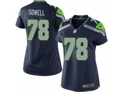 Women's Nike Seattle Seahawks #78 Bradley Sowell Limited Steel Blue Team Color NFL Jersey