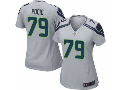 Women's Nike Seattle Seahawks #79 Ethan Pocic Game Grey Alternate NFL Jersey