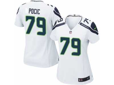Women's Nike Seattle Seahawks #79 Ethan Pocic Game White NFL Jersey
