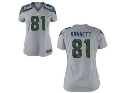Women's Nike Seattle Seahawks #81 Nick Vannett Grey Alternate NFL Jersey
