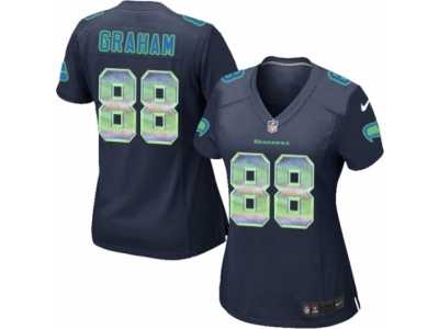 Women's Nike Seattle Seahawks #88 Jimmy Graham Limited Navy Blue Strobe NFL Jersey