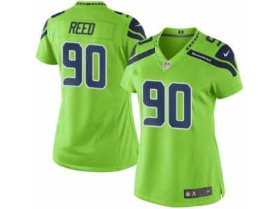 Women's Nike Seattle Seahawks #90 Jarran Reed Limited Green Rush NFL Jersey