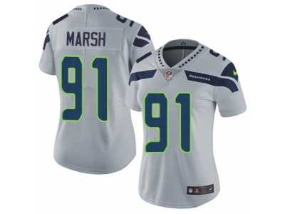 Women's Nike Seattle Seahawks #91 Cassius Marsh Vapor Untouchable Limited Grey Alternate NFL Jersey