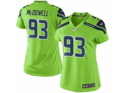 Women's Nike Seattle Seahawks #93 Malik McDowell Limited Green Rush NFL Jersey