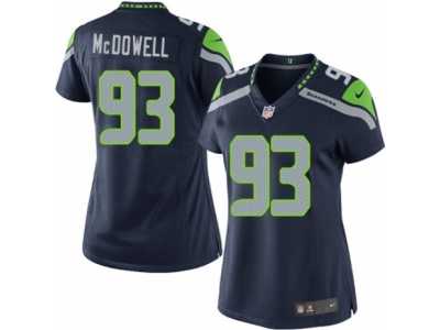Women's Nike Seattle Seahawks #93 Malik McDowell Limited Steel Blue Team Color NFL Jersey