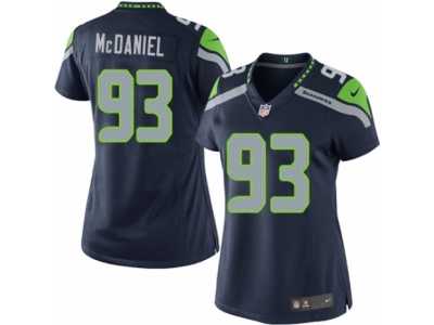 Women's Nike Seattle Seahawks #93 Tony McDaniel Limited Steel Blue Team Color NFL Jersey