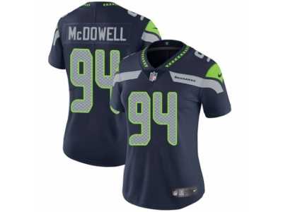 Women's Nike Seattle Seahawks #94 Malik McDowell Limited Steel Blue Team Color NFL Jersey