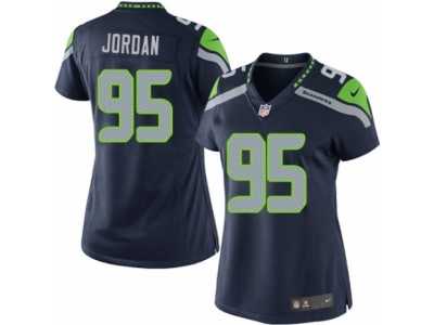 Women's Nike Seattle Seahawks #95 Dion Jordan Limited Steel Blue Team Color NFL Jersey