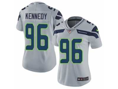 Women's Nike Seattle Seahawks #96 Cortez Kennedy Vapor Untouchable Limited Grey Alternate NFL Jersey