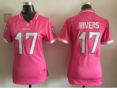 2015 women Nike San Diego Chargers #17 Rivers pink jerseys