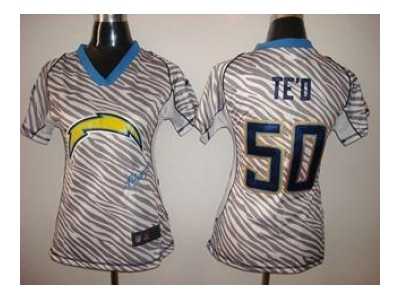 Nike women jerseys san diego chargers #50 manti teo[fem fan zebra]