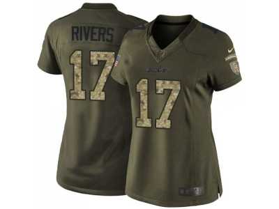 Women Nike San Diego Chargers #17 Philip Rivers Green Salute to Service Jerseys