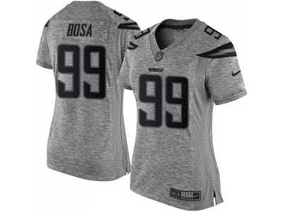 Women Nike San Diego Chargers #99 Joey Bosa Gray Stitched NFL Limited Gridiron Gray Jersey