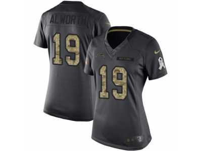 Women's Nike Los Angeles Chargers #19 Lance Alworth Limited Black 2016 Salute to Service NFL Jersey