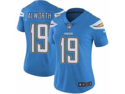 Women's Nike Los Angeles Chargers #19 Lance Alworth Vapor Untouchable Limited Electric Blue Alternate NFL Jersey