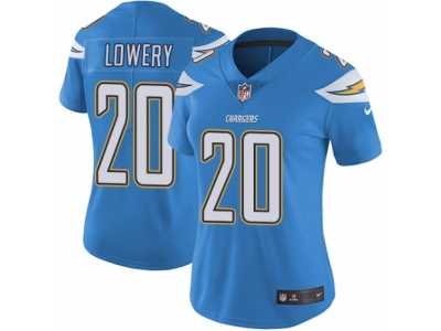Women's Nike Los Angeles Chargers #20 Dwight Lowery Vapor Untouchable Limited Electric Blue Alternate NFL Jersey